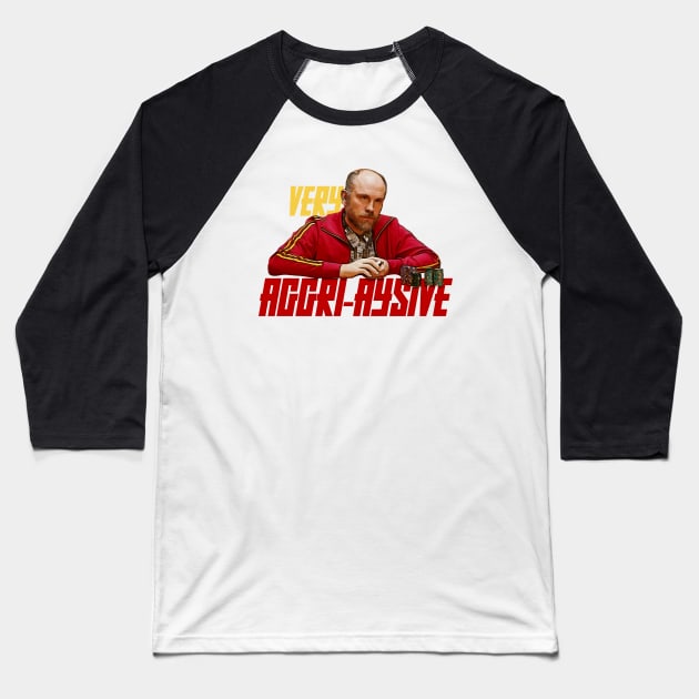 Teddy Kgb Very Aggri Aysive Movie Baseball T-Shirt by Mendozab Angelob